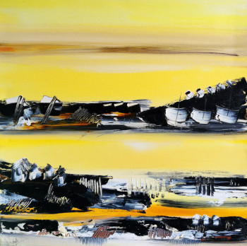 Œuvre contemporaine nommée « Les voiles blanches », Réalisée par MURIEL CAYET