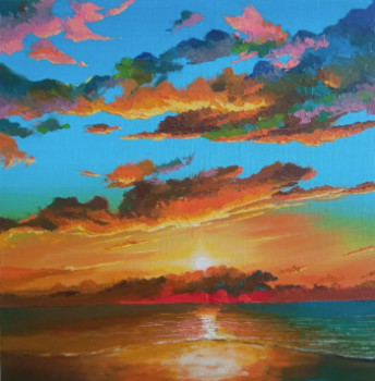 Œuvre contemporaine nommée « The sunset in my dream », Réalisée par CHEN XI