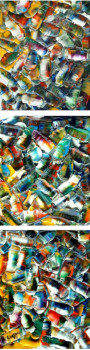 Œuvre contemporaine nommée « Soleil aux reflets ardent - Sold / Vendu », Réalisée par CHARLES CARSON, GMBA, CREATEUR DU MOUVEMENT 'CARSONISME'