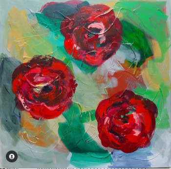 Œuvre contemporaine nommée « La valse des roses », Réalisée par BONNEAU-MARRON