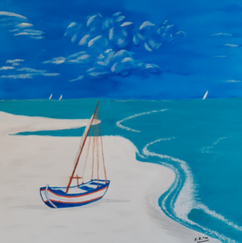 Œuvre contemporaine nommée « La plage blanche », Réalisée par XAM