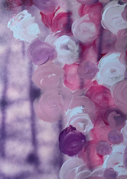 Œuvre contemporaine nommée « Pivoines à la fenêtre », Réalisée par PAOLA CONTE « PAO »