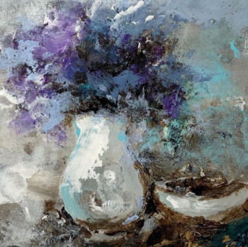 Œuvre contemporaine nommée « Jarrón con flores 1 », Réalisée par ONTENIENTE PALET
