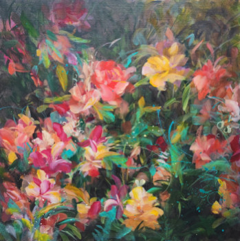 Œuvre contemporaine nommée « Les fleurs anglais », Réalisée par ERMAKOVA ANGELINA