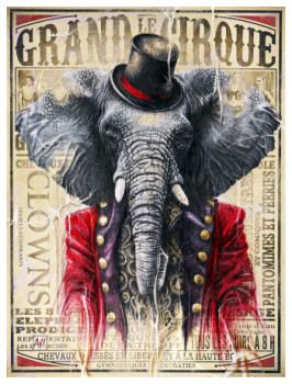 Œuvre contemporaine nommée « Le Grand Cirque », Réalisée par BAZART GRAFIK
