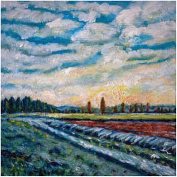 Œuvre contemporaine nommée « Le jour se lève sur le Seeland », Réalisée par KRIGOU CHRISTIAN SCHNIDER