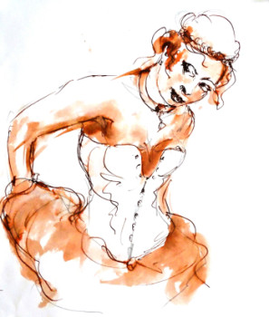 Œuvre contemporaine nommée « Moulin Rouge - vor dem Auftritt », Réalisée par HORST LUDWIG "ALKUHL"