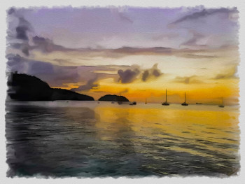 Œuvre contemporaine nommée « l'Anse Mitan », Réalisée par DOMINIQUE DULOT DIGITAL