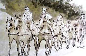 Œuvre contemporaine nommée « Im Schatten der Gefahr – Rückzug im 2. Weltkrieg », Réalisée par HORST LUDWIG "ALKUHL"