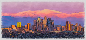Œuvre contemporaine nommée « los ángeles down town », Réalisée par DOMINIQUE DULOT DIGITAL