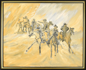 Œuvre contemporaine nommée « Im Strum des Westens – Der Anritt der Cowboys », Réalisée par HORST LUDWIG "ALKUHL"