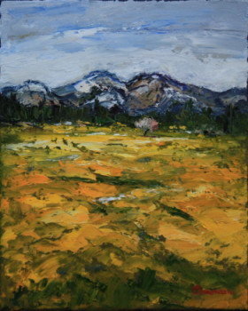 Œuvre contemporaine nommée « Printemps dans les Alpilles », Réalisée par JEAN-FRANçOIS CLEMENCEAU