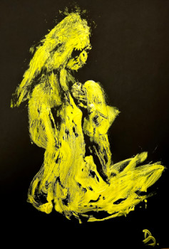 Œuvre contemporaine nommée « MONOCHROME NU JAUNE », Réalisée par ARTDANAUX