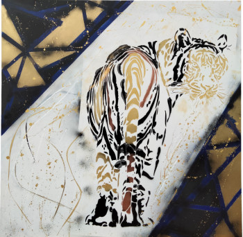 Œuvre contemporaine nommée « Le tigre abstrait », Réalisée par PICANT