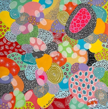 Œuvre contemporaine nommée « Bulles gourmandes 1 », Réalisée par MARADI ART MARILYN MATHURIN