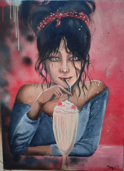 Œuvre contemporaine nommée « Milk-shake », Réalisée par MARGAUX STEVENOT