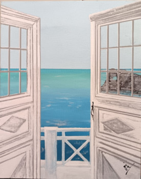 Œuvre contemporaine nommée « Azul/Blanco nº 14 », Réalisée par ANTONIO CERON