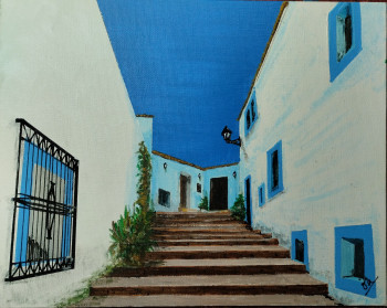 Œuvre contemporaine nommée « Azul/Blancon°13 », Réalisée par ANTONIO CERON