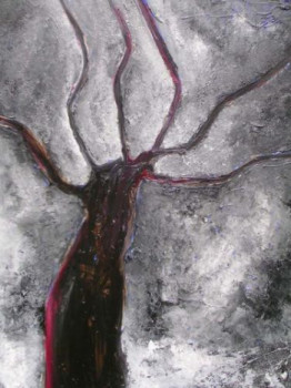 Œuvre contemporaine nommée « arbre sous les cendres-1 », Réalisée par SAUSEN MUSTAFOVA