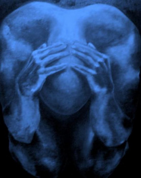 Œuvre contemporaine nommée « l'homme bleu », Réalisée par SUBRERO