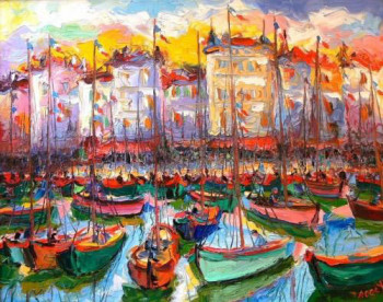 Œuvre contemporaine nommée « Le Port de Marseille », Réalisée par ANTOINE BOGEY
