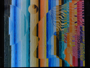Œuvre contemporaine nommée « profils 1 », Réalisée par JEAN FRANçOIS GUILLEMET