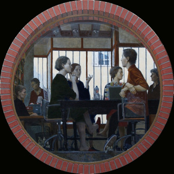 Œuvre contemporaine nommée « People at Work 2 », Réalisée par ANTON YAKUTOVYCH