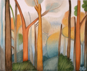 Œuvre contemporaine nommée « Forêt jaune », Réalisée par SANCHEZ ELOHIM