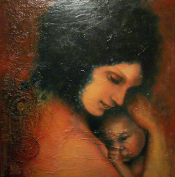 Œuvre contemporaine nommée « La mère et son enfant », Réalisée par KIMS
