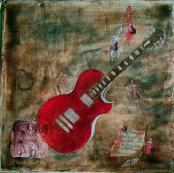 Œuvre contemporaine nommée « Une guitare pour Patrice », Réalisée par MARNA