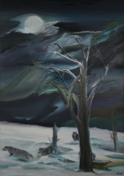 Œuvre contemporaine nommée « Les loups », Réalisée par NADINE SANTAMARIA