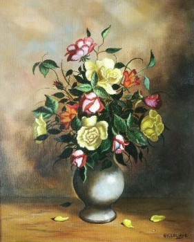 Œuvre contemporaine nommée « Les roses du jardin », Réalisée par ANDRé GILLOUAYE