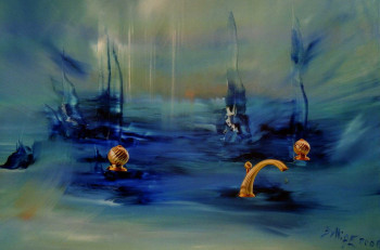 Œuvre contemporaine nommée « Indlandsis" le Grand Fleuve du Monde" », Réalisée par EYLLIAE