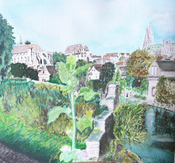Œuvre contemporaine nommée « Chartres- basse ville », Réalisée par FRANCIS MICHOT
