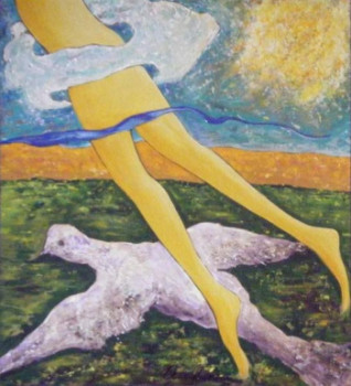 Œuvre contemporaine nommée « Plus haut », Réalisée par ANGELINE CATHELAIN
