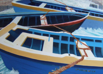 Œuvre contemporaine nommée « port agité », Réalisée par STINCKWICH