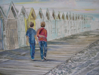 Œuvre contemporaine nommée « sur les planches », Réalisée par HUGHES DE LA TAILLE