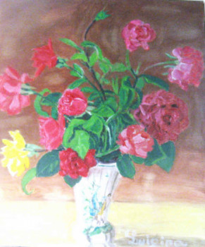 Œuvre contemporaine nommée « bouquet de roses », Réalisée par LUIGINA
