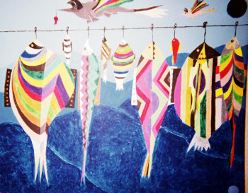 Œuvre contemporaine nommée « poissons 1 », Réalisée par JEAN FRANçOIS GUILLEMET