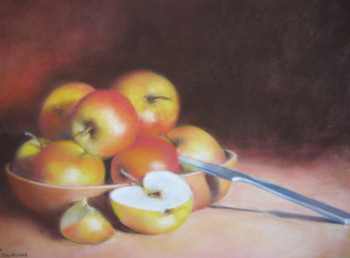 Œuvre contemporaine nommée « Le plat de pommes », Réalisée par ALICE DENAT-BOURGADE