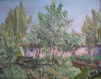 Œuvre contemporaine nommée « cerisier à Chateau-Landon, Seine et Marne », Réalisée par FRANçOIS-VASSIL ANDREEFF