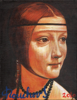 Œuvre contemporaine nommée « D'après Léonard de Vinci, La Dame à l&#8217;Hermine », Réalisée par POUCHOUS