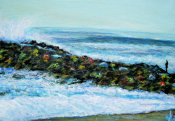 Œuvre contemporaine nommée « La digue en couleurs, Anglet plage », Réalisée par NADIA VIGUIER